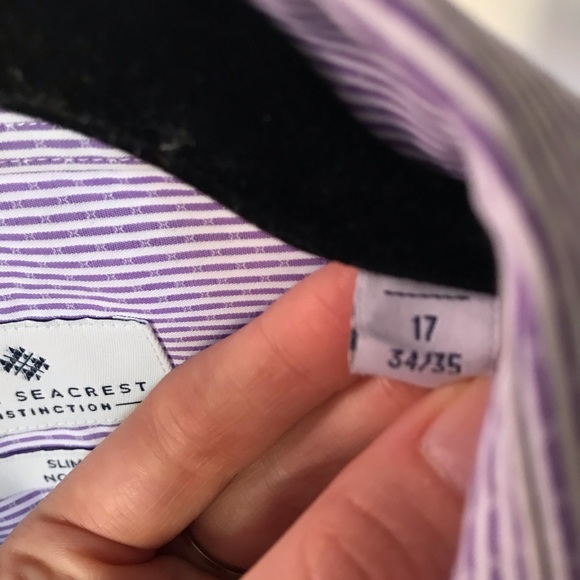 Men’s large light purple button up slim-fit - Picture 5 of 6